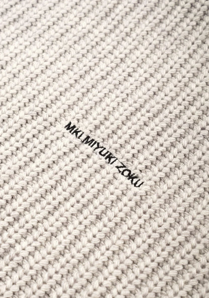 MKI MIYUKI ZOKU Chunky Rib Knit Hoodie Grey