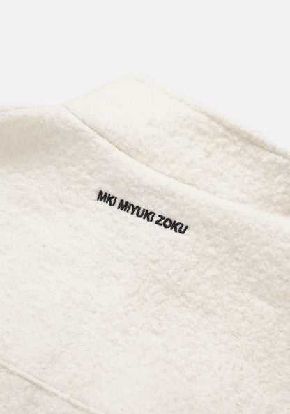 MKI MIYUKI ZOKU Boucle Quarter Zip Sweatshirt Off-White