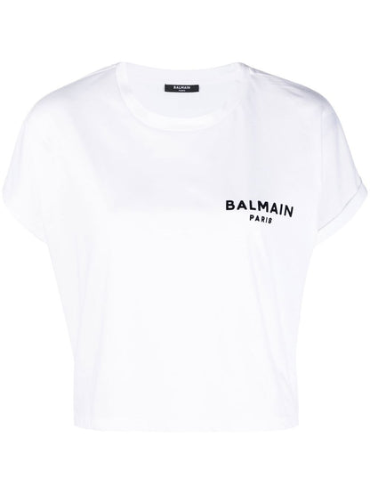 BALMAIN WOMEN Logo-print T-shirt White