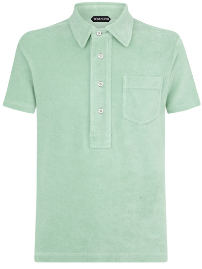 TOM FORD Towelling Short-sleeve Polo Shirt Light Green