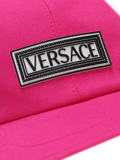 VERSACE KIDS Logo Patch Baseball Cap Pink