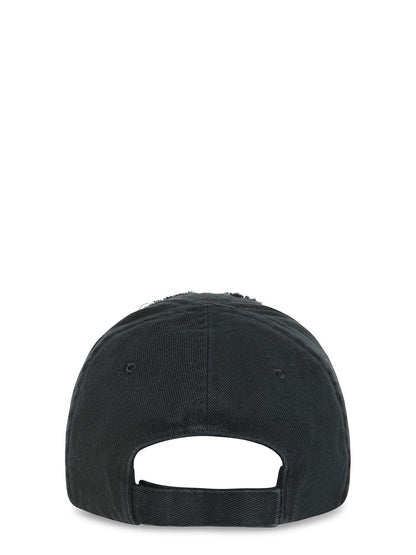 BALENCIAGA BB Laser Destroyed Cap Black
