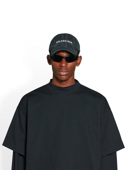 BALENCIAGA BB Laser Destroyed Cap Black
