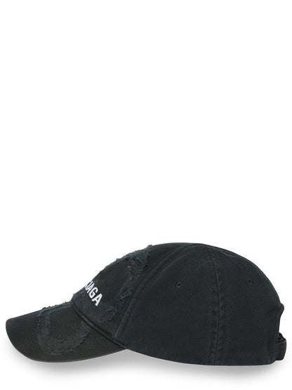 BALENCIAGA BB Laser Destroyed Cap Black