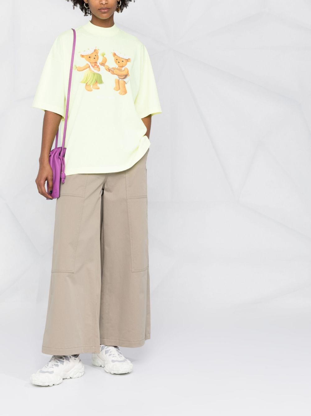 PALM ANGELS WOMEN GD Dancing Bears Loose Tee Yellow Flu