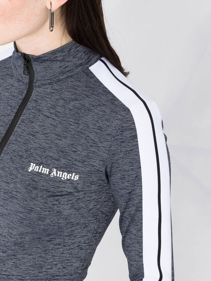 PALM ANGELS WOMEN Long Sleeve Training Top Melange Grey