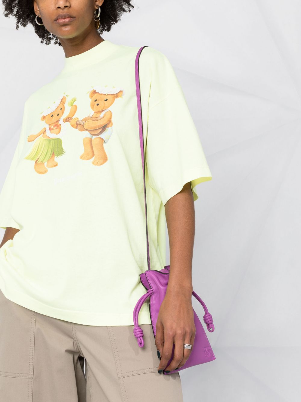 PALM ANGELS WOMEN GD Dancing Bears Loose Tee Yellow Flu