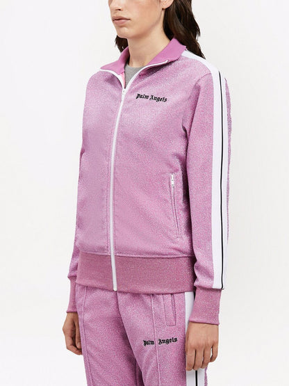 PALM ANGELS WOMEN Glittered Track Jacket Pink