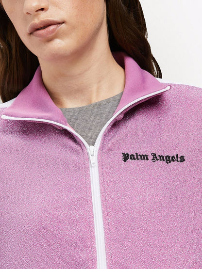PALM ANGELS WOMEN Glittered Track Jacket Pink