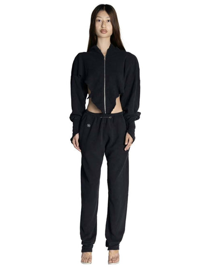 SAMI MIRO VINTAGE V-Cut Zip Up Hoodie Black