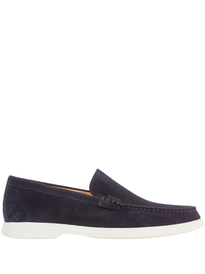 BOSS Sienne Loafers Slip-on Suede Boat Shoes Dark Blue