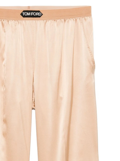TOM FORD WOMEN Satin Pajama Bottoms Light Beige