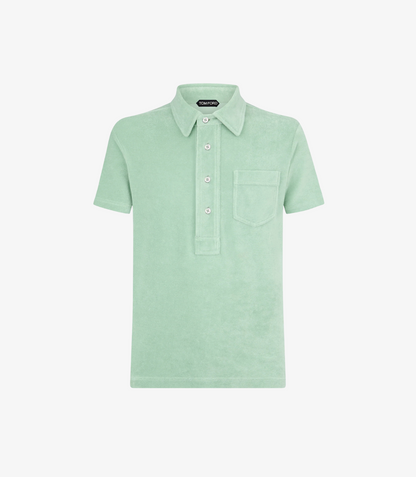 TOM FORD Towelling Short-sleeve Polo Shirt Light Green