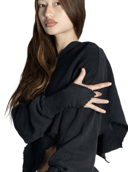 SAMI MIRO VINTAGE V-Cut Zip Up Hoodie Black