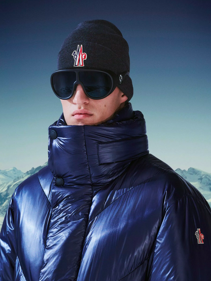 MONCLER GRENOBLE Pure Wool Beanie Navy