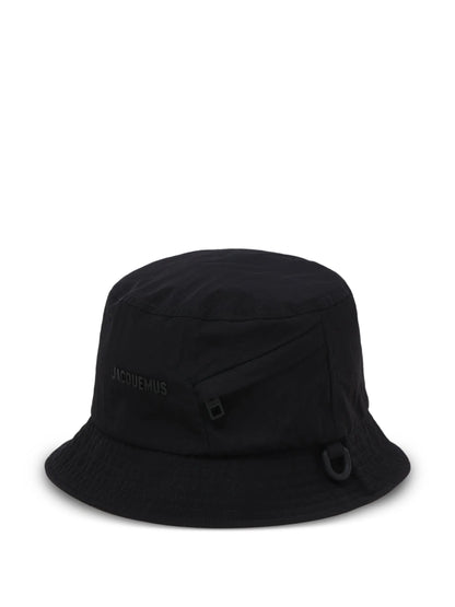 JACQUEMUS Le Bob Nylon Bucket Hat Black