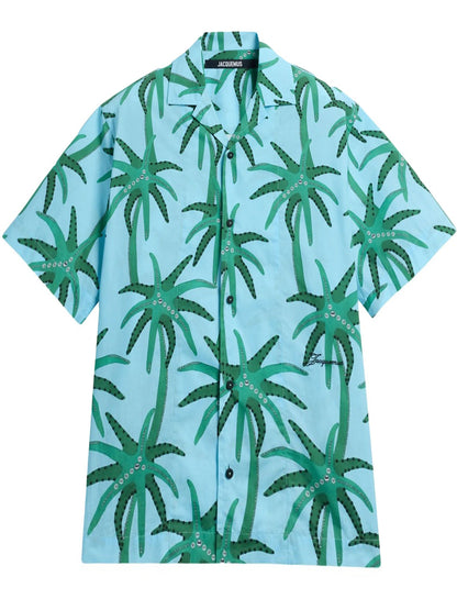 JACQUEMUS La Chemise Jean Shirt Aqua Blue/Green