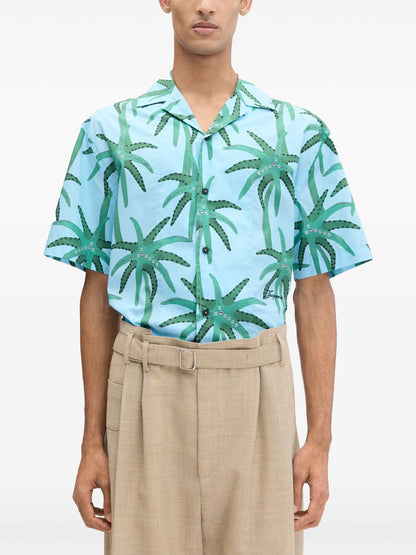 JACQUEMUS La Chemise Jean Shirt Aqua Blue/Green