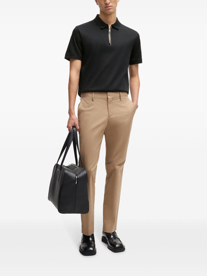 BOSS C-Polston Zip-Fastening Polo Shirt Black