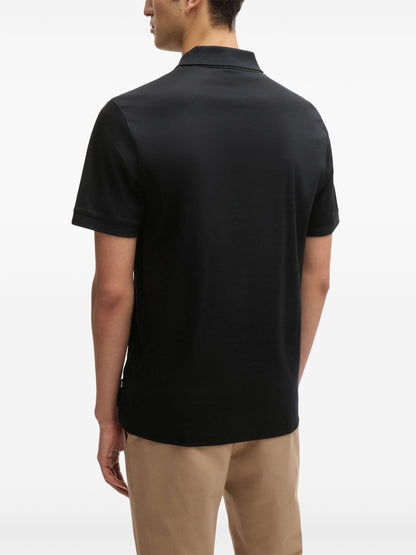 BOSS C-Polston Zip-Fastening Polo Shirt Black