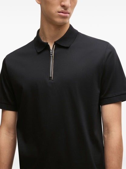 BOSS C-Polston Zip-Fastening Polo Shirt Black