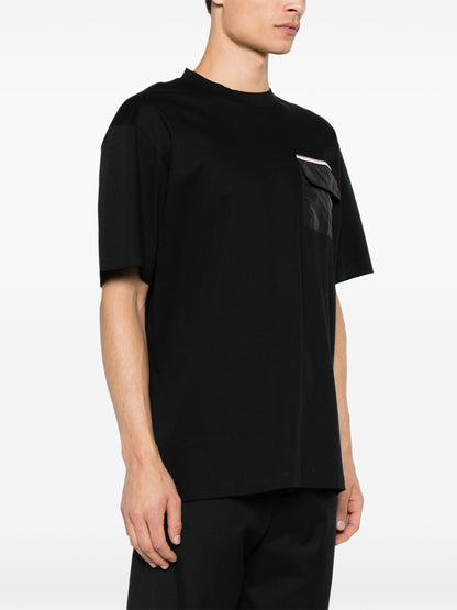 BOSS Contrasting Trim Cotton T-Shirt Black