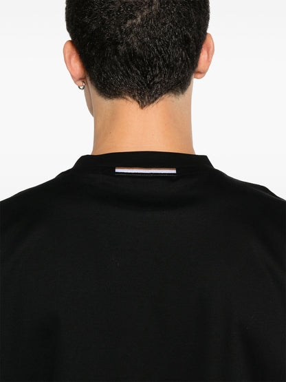 BOSS Contrasting Trim Cotton T-Shirt Black
