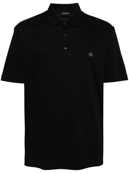BOSS Logo Patch Cotton Polo Shirt Black
