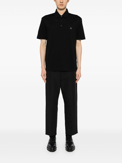 BOSS Logo Patch Cotton Polo Shirt Black