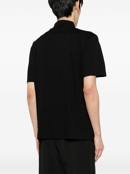 BOSS Logo Patch Cotton Polo Shirt Black