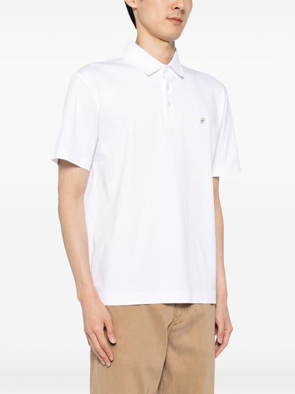BOSS Logo Patch Cotton Polo Shirt White
