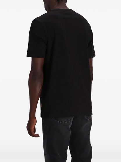 BOSS Moon Graphic Print Cotton T-Shirt Black