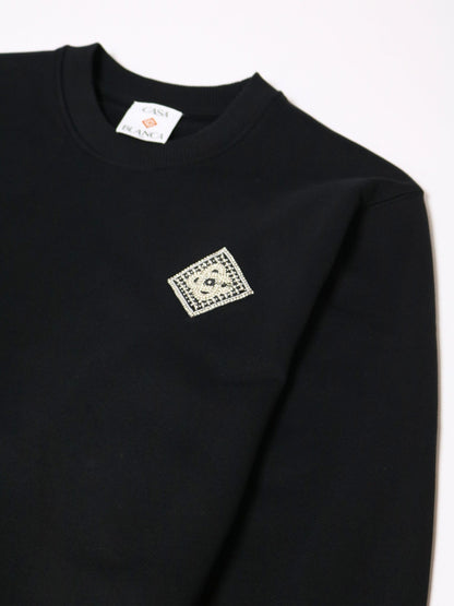 CASABLANCA Pearl Diamond CC Logo Patch Sweatshirt Black