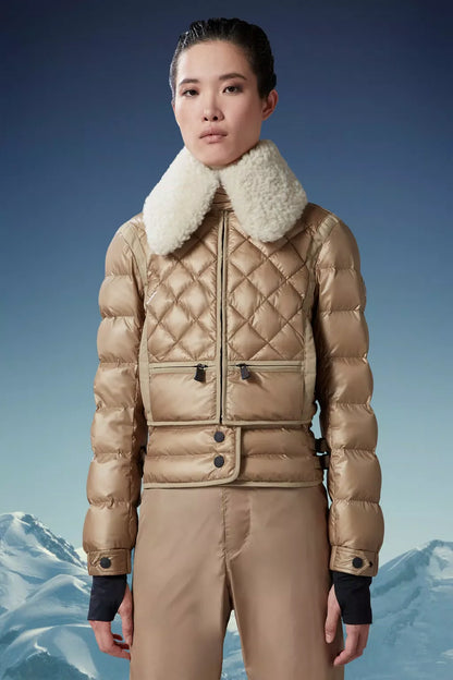 MONCLER GRENOBLE WOMEN Chaviere Short Down Jacket Off White
