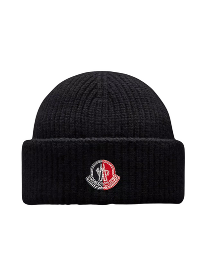 MONCLER GENIUS X 2 MONCLER 1952 Logo Patch Beanie Black
