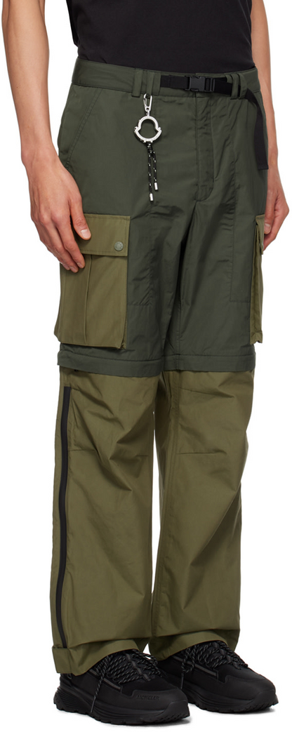 MONCLER GENIUS X PHARRELL WILLIAMS Poly Cotton Blend Logo Trousers / Shorts Olive