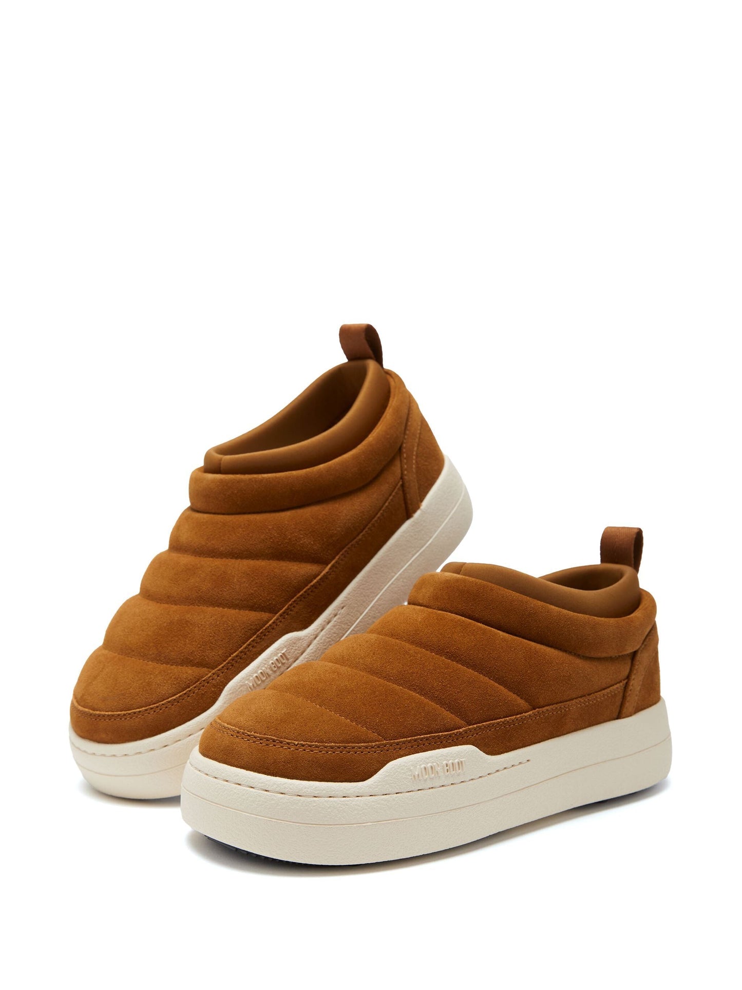 MOON BOOT Park Soft Suede Sneakers Cognac