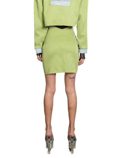 SAMI MIRO VINTAGE WOMEN Butterfly Mini Skirt Green